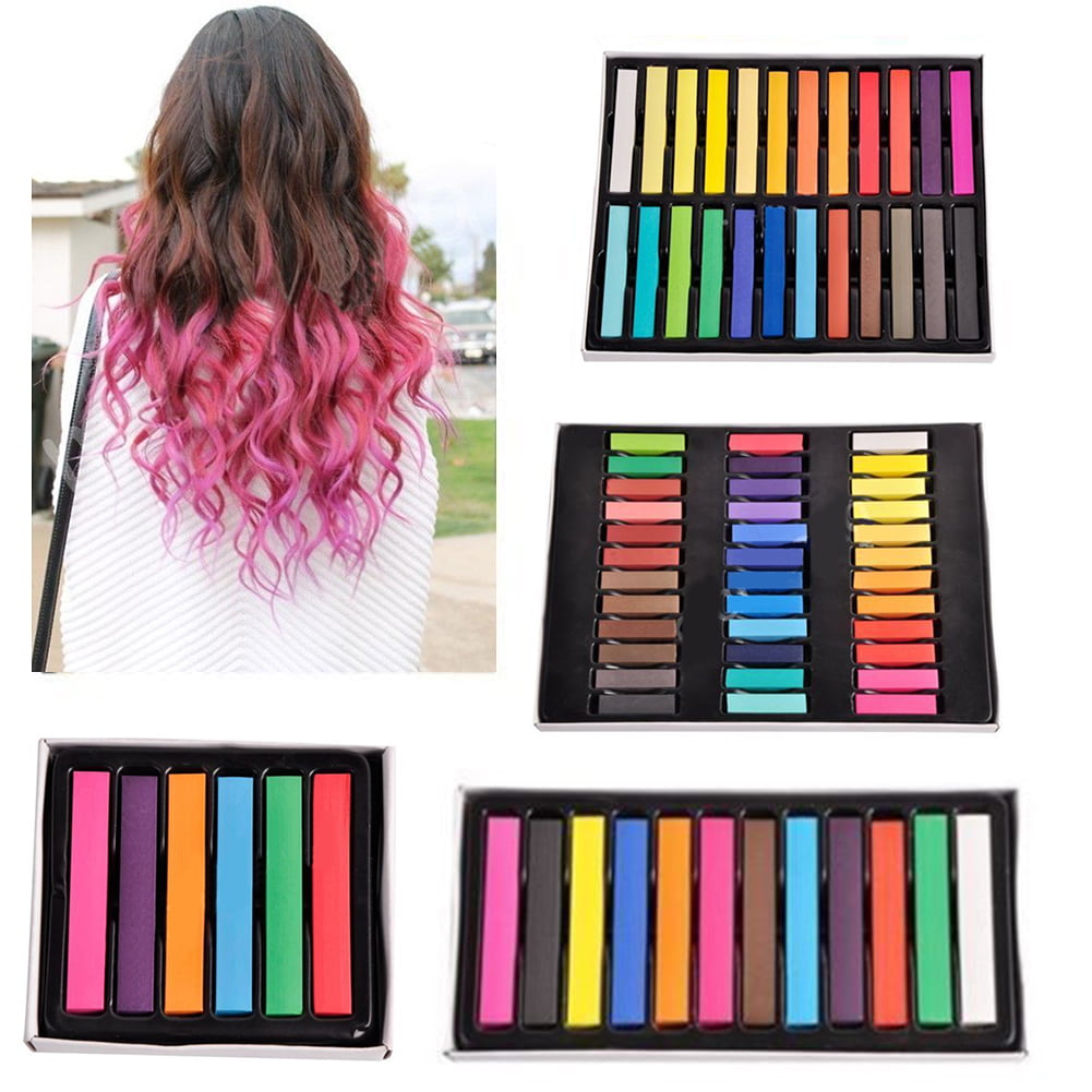 12/24/36 Hair Chalk Temporary Hair Dye Colour Kit Pastels Colours in Non Toxic 