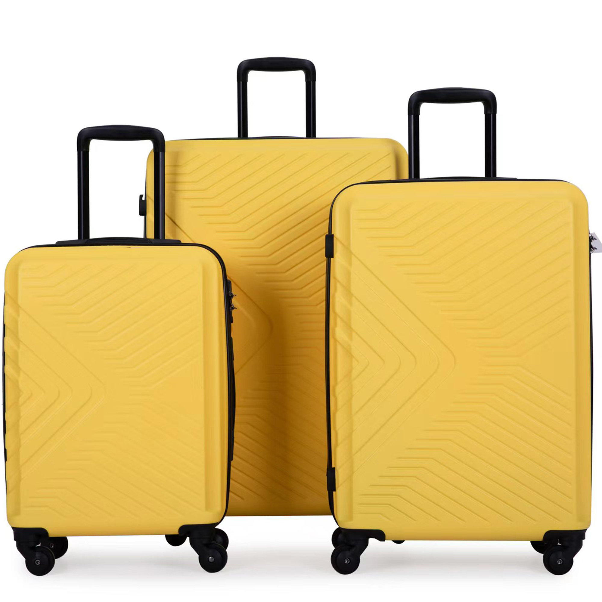 KIVDIT 3 Piece Luggage Sets Hard Shell Suitcase with Spinner Wheels and