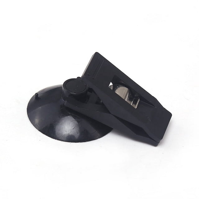 Paquete de 2 Clips de ventosa negros, soporte de ventosa redondo, abrazadera de tarjeta de uso múltiple para tarjeta de visita de coche, cocina, oficina y hogar
