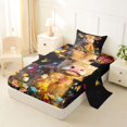 thumbnail image 2 of jejeloiu Watercolor Butterfly Flower Twin Sheet Sets Kids,Farm Animal Highland Cattle Bedding For Girls,3pcs, 2 of 6