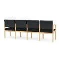thumbnail image 3 of Lenox Wood Reception 4-Seat Tandem Seating / Natural Wood / Dark Gray / Black, 3 of 5