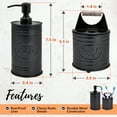 thumbnail image 6 of Autumn Alley 2 Piece Matte Black Bathroom Accessories Set- Soap Dispenser & Toothbrush Holder for Farmhouse Bathroom, 6 of 8