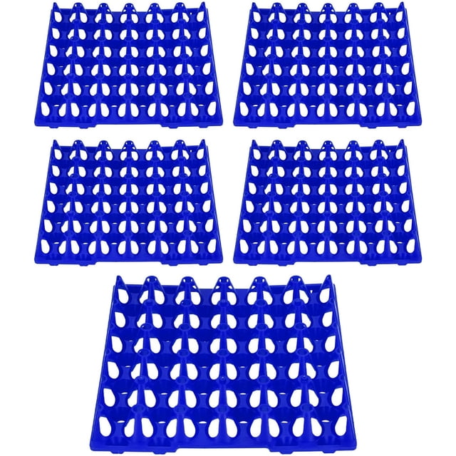 Cajas de Huevos, bandeja de almacenamiento de huevos reutilizable de 30 celdas 5 PCS (Azul)