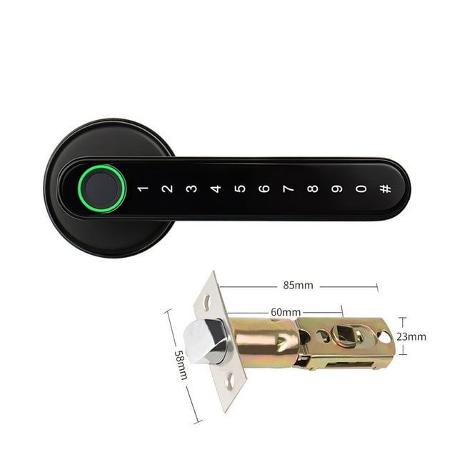 Door Lock, Tuya APP Bluetooth-compatible Remote Control Smart Fingerprint Biometrics Lock For Indoor Wooden Metal Door ,Easy to Install