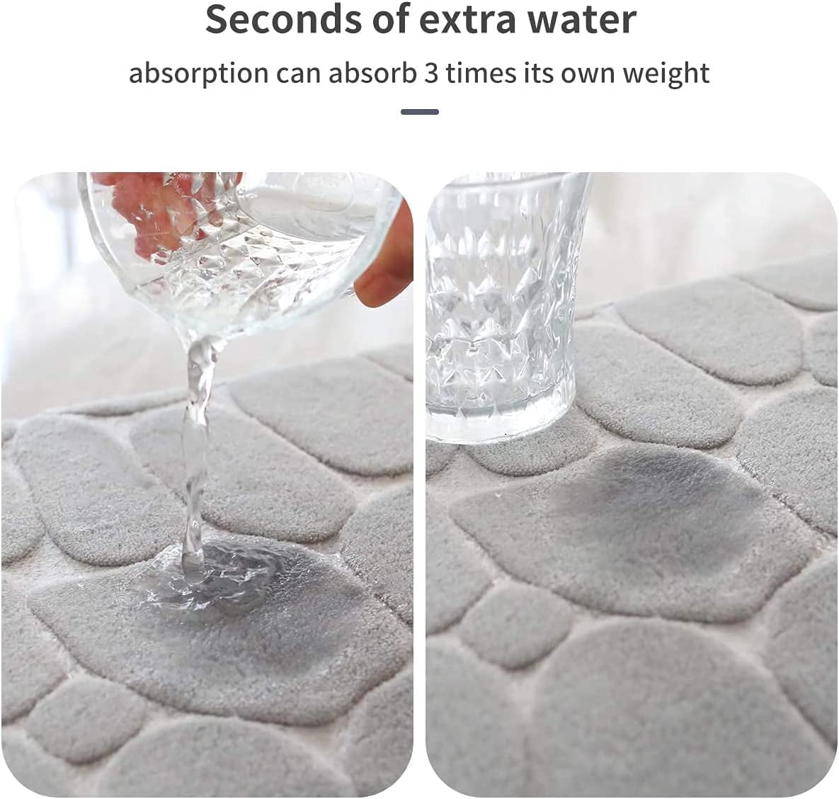 Stcomart Anti Slips Bath Mat, Soft Absorbent Bathroom Rug, 20"x32", Brown