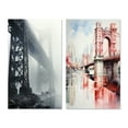 thumbnail image 2 of Designart "Bridge Shrouded in Fog I" Bridges Wall Art Set Of 2 - Grey Architecture Canvas Set For Living Room Decor, 2 of 7
