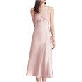 thumbnail image 2 of RYDCOT Satin Nightgown for Women Silk Slip Sleep Dress Satin Pajama Dress Camisole Midi Nightdress 2024 V-Neck Silky Negligee Lingerie Dress on Clearance, 2 of 5