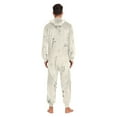 thumbnail image 6 of 1 Piece Adult Onesie Pajamas Cozy & Loose-Fit Sleepsuit Loungewear with Pockets White Dandelion Medium, 6 of 7