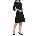 thumbnail image 4 of Hobemty Women's Peter Pan Collar Dress 3/4 Sleeve A Line Elegant Wear to Work Dresses S Black, 4 of 4