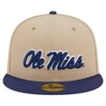 thumbnail image 2 of Men's New Era  Khaki Ole Miss Rebels Two-Tone 59FIFTY Fitted Hat, 2 of 5