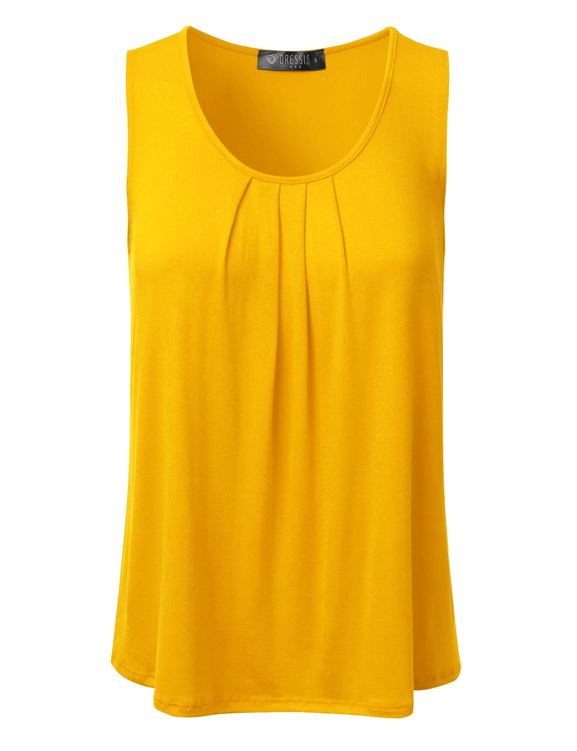 yellow sleeveless top