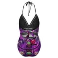 thumbnail image 6 of Invader Zim Women's Swimwear Strap One Piece Backless Tummy Control V Neck Swimsuit Summer Beach Vacation Bathing Suit, 6 of 7