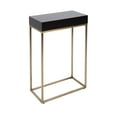 thumbnail image 4 of Kate and Laurel Karlsen Modern Wood and Metal Narrow Side Table, 16 x 8 x 24, Black and Antique Brass, Minimal Slim End Table for Use as Bedroom Nightstand or Accent Entryway or Living Room Decor, 4 of 9