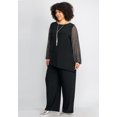 thumbnail image 3 of Catherines Women's Plus Size 2-Piece Beaded Mesh Sleeve Pant Suit, 3 of 3