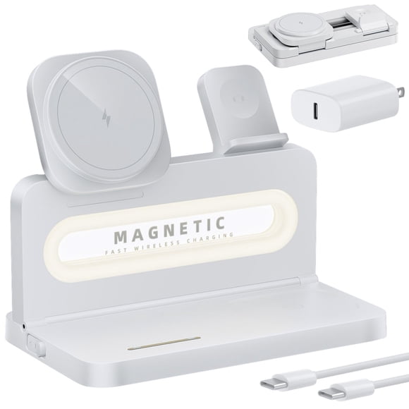 Estación de carga inalámbrica Egognaw 3 en 1 para Apple MagSafe