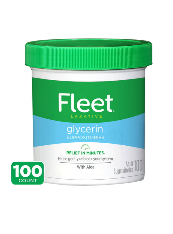 Fleet Laxative Glycerin Suppositories Adult Suppositories, 100 Count
