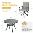 thumbnail image 5 of Vicllax 5-Piece Outdoor Patio Dining Set Metal Swivel Chairs & Round Steel Table with Umbrella Hole, 5 of 10