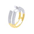 thumbnail image 2 of Round Shape White Cubic Zirconia Two Tone Curved Enhancer Guard Ring 10k Yellow Gold Ring Size - 6, 2 of 3