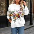 thumbnail image 2 of Frostluinai Graphic Sweatshirts for Women Crewneck Long Sleeve Floral Print Shirts Loose Fit Casual Y2K Pullover Tops S-3XL, 2 of 7