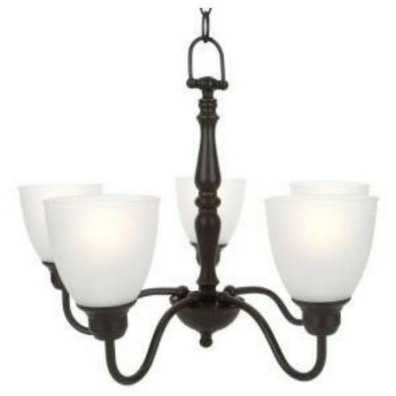SUPERHUNTER 25"W x 19"H Oil-Rubbed Bronze Finish 5-Light Chandelier