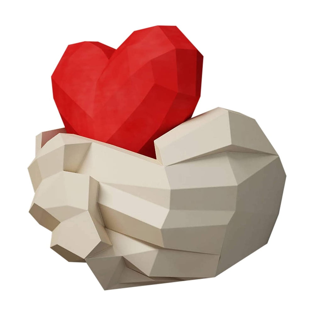 DIY 3D Paper Model Wall Decoration Handmade Wall Hanging Hands Holding