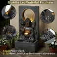 thumbnail image 3 of 28’’ Buddha Led Waterfall Fountain, 2 LED Warm Lights Lit Up The Fountain Appearance, 6-Foot Power Cord., 3 of 9