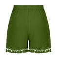 thumbnail image 6 of CFLVAEK Plus Size Shorts for Women Casual Summer High Waisted Drawstring Shorts Fringe Trendy Beach Vacation Shorts 2025 Green M, 6 of 6