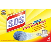 Clorox S.O.S Steel Wool Scrub Pad, 4 Ct