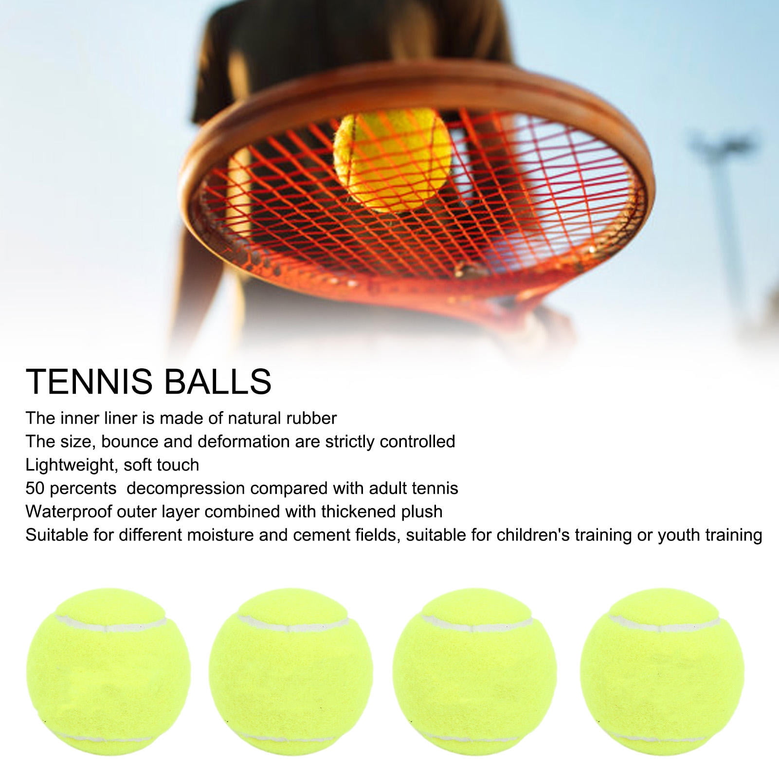 Suodoka 12‑Pack High‑Resilience Cashmere‑Rubber Tennis Balls – Soft, Elastic, Waterproof, Ideal for Kids & Beginners, Includes Storage Bag