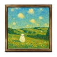 thumbnail image 2 of Natural Wood Framed Ghost Halloween Wall Art Print, Spooky Illustration For Bedroom, Living Room, Entryway And Seasonal Home Decor, 2 of 7