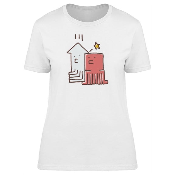 Cute Cuttlefish And Octopus T-Shirt Women -Image by Shutterstock, Female x-Large