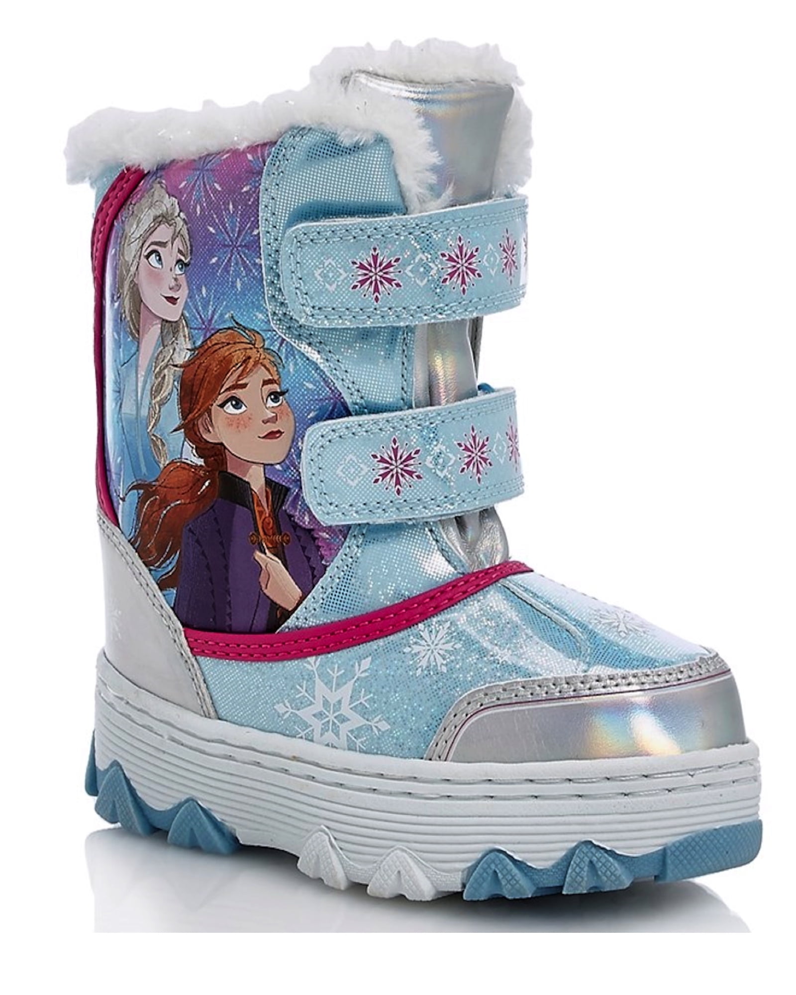 Disney Frozen Girls Winter Fur light up Boots Elsa  Anna Blue,Sz 9,10,11,12,13 