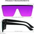 thumbnail image 4 of HAHDAXIA Square Oversized Sunglasses for Women Men Big Flat Top 2 pack Fashion Shield Large UV Protection Rimless Shades, 4 of 6
