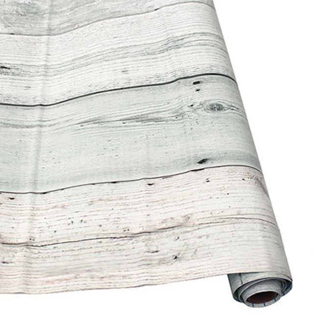 Rewera 45 cm x 12 m Papel Pintado Autoadhesivo para el Hogar Fondo Impermeable Engrosado Etiqueta de la Pared para Dormitorio Dormitorio Gris Lago Verde Grano de Madera