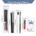 thumbnail image 5 of 26pack Disposable Toothbrushes with Toothpaste and Comb,10g Toothpaste,7inch Hair Comb,Individually Wrapped Travel Toothbrush Kit in Bulk Toiletries for Adults,Hotel,Homeless,Home,Charity(Black+White), 5 of 7