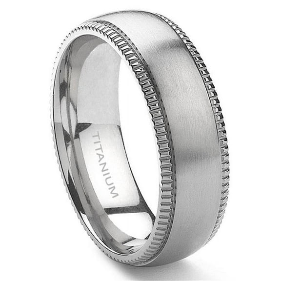 Titanium Kay Titanium 8mm Milgrain Comfort Fit Mens Wedding Band Ring Sz 10.0