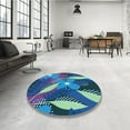 thumbnail image 3 of Ahgly Company Indoor Square Patterned Blue Whale Blue Area Rugs, 6' Square, 3 of 6
