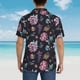 thumbnail image 4 of Balery Roses Flowers Camisas hawaianas de manga corta para hombre, camisas playeras de corte holgado, camisas de vacaciones con botones,Medium, 4 of 7