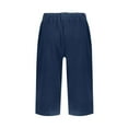 thumbnail image 5 of Blue Womens Sweatpants Womens Casual Loose Elastic Waist Cotton Trouser Cropped Wide Leg Pants Casual Pants Women, 5 of 5