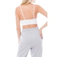 thumbnail image 5 of Made by Olivia Women's Solid Knit Ribbed Seamless Double Strap Triangle Brami Crop Tank Top, 5 of 6