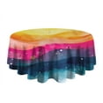 thumbnail image 5 of Colorful Tie Dye Wave Pattern Round Tablecloth 60"x60",Wrinkle Wipeable Table Cloth for Kitchen Dining Room Picnic Patio Party, 5 of 6