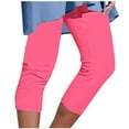 thumbnail image 1 of Timegard Capri Pants for Women Plus Size Elastic Waist Crop Pants Athletic Yoga Pants Short Leggings, 1 of 5