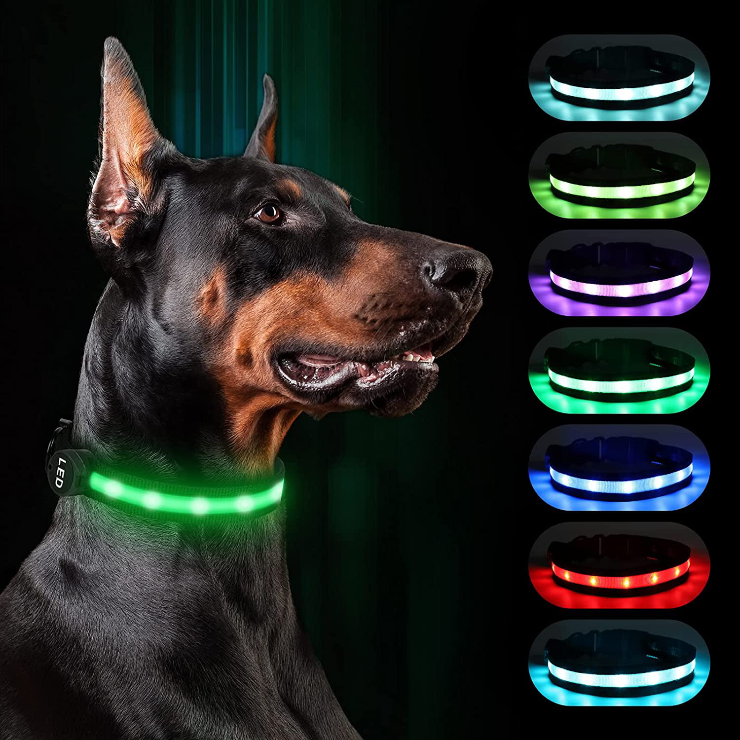 Cat LED Flashing Collar Safety Night Light Pendant for Pets Dog USA FREE SHIP 