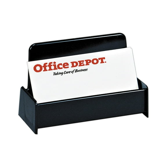 Office Depot 30% Recycled Standard Business Card Holder, Black, 10410