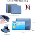 thumbnail image 5 of Card Holder Organizer Pocket Mini Wallet, Preliminary Wallet, Unisex Anti-Credit Card Fraud Folding Mini Wallet for Women (Blue), 5 of 5
