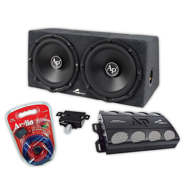 Paquete Completo Subwoofer Cajón Amplificador Audiopipe APSB-1250CL