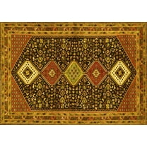 Ahgly Company Indoor Rectangle Persian Yellow Traditional Area Rugs, 5' x 7'