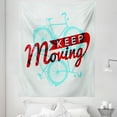 thumbnail image 1 of Retro Tapestry, Keep It Moving Phrase Hipster Lifestyle Bicycle Grunge Display, Fabric Wall Hanging Decor for Bedroom Living Room Dorm, 5 Sizes, Sky Blue Red Coconut, by Ambesonne, 1 of 1