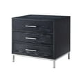 thumbnail image 3 of Shelby Black Chrome Side Table - 3 Drawers, T-Bar Handle in Chrome, Stainless Steel Brushed Finish Base, 3 of 10