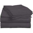 thumbnail image 3 of Top Split King Sheets Sets For Adjustable Bed - Split Down 32 inches from The top Split Head King Size - 18" Inch Deep Pocket, 100% Microfiber Fabric - Dark Grey Solid, 3 of 9